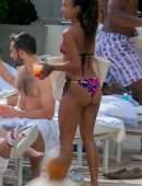 Karrueche Tran Booty in Red Bikini at a Pool in Hawaii