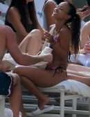 Karrueche Tran Booty in Red Bikini at a Pool in Hawaii