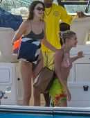 Kendall Jenner in Bikini on a Boat in Jamaica
