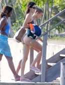 Kendall Jenner in Bikini on a Boat in Jamaica