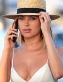 Kimberley Garner Braless Cleavage in St Tropez