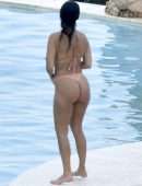Kourtney Kardashian in Bikini at a Pool in Costa Smeralda