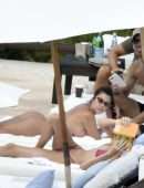 Kourtney Kardashian in Bikini at a Pool in Costa Smeralda