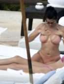 Kourtney Kardashian in Bikini at a Pool in Costa Smeralda