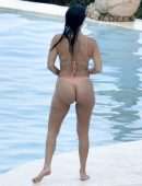Kourtney Kardashian in Bikini at a Pool in Costa Smeralda