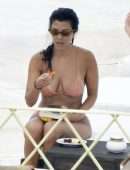 Kourtney Kardashian in Bikini at a Pool in Costa Smeralda