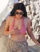 Kylie Jenner in Bikini Top Out in Capri