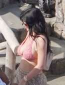 Kylie Jenner in Bikini Top Out in Capri