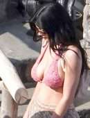 Kylie Jenner in Bikini Top Out in Capri