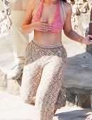 Kylie Jenner in Bikini Top Out in Capri