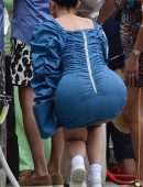 Kylie Jenner Booty in Tight Short Dress, Out in Portofino