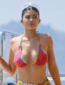 Kylie Jenner in Bikini on a Yacht in Italy