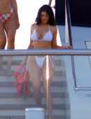 Kylie Jenner in Bikini on a Yacht in Capri
