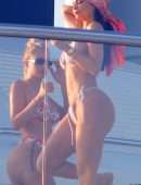 Kylie Jenner in Bikini on a Yacht in Capri