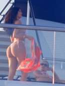 Kylie Jenner in Bikini on a Yacht in Capri