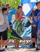 Lea Michele in Bikini on a Film Set in Hawaii