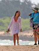 Lea Michele in Bikini on a Film Set in Hawaii