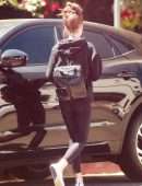 *EXCLUSIVE* Lily Collins leaving a pilates class after getting her workout done