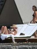 Miley Cyrus Booty in Bikini in Lake Como