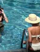 Miley Cyrus Booty in Bikini in Lake Como