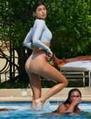 Nicole Williams Booty in a Thong Bikini at a Pool in Las Vegas