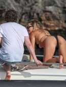 Rita Ora Booty in Black Bikini in Porto Cervo