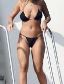 Rita Ora Booty in Black Bikini in Porto Cervo