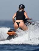 Rita Ora Booty in Black Bikini in Porto Cervo
