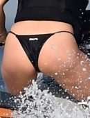 Rita Ora Booty in Black Bikini in Porto Cervo
