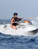 Rita Ora Booty in Black Bikini in Porto Cervo