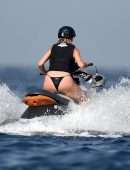 Rita Ora Booty in Black Bikini in Porto Cervo