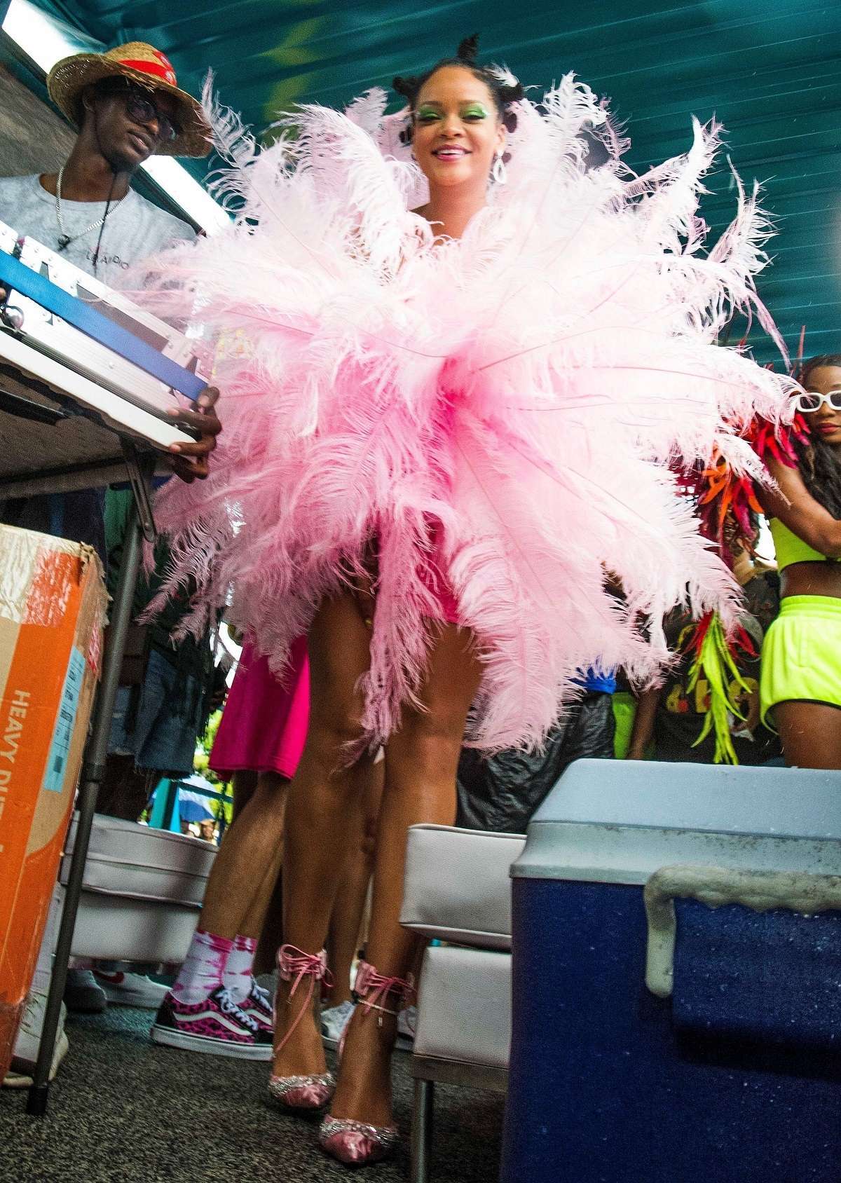 Rihanna sizzles in a costume at Barbados Kadooment day Parade