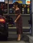 Sarah Hyland Pumping Gas after Dinner in LA
