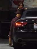 Sarah Hyland Pumping Gas after Dinner in LA