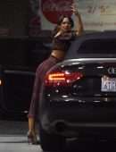 Sarah Hyland Pumping Gas after Dinner in LA