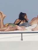 Shanina Shaik Sideboob on a Yacht with Friends in Formentera