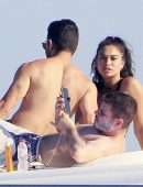 Shanina Shaik Sideboob on a Yacht with Friends in Formentera