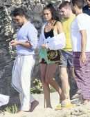 Shanina Shaik Sideboob on a Yacht with Friends in Formentera