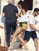 Shanina Shaik Sideboob on a Yacht with Friends in Formentera
