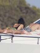 Shanina Shaik Sideboob on a Yacht with Friends in Formentera