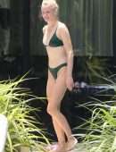 Sophie Turner in Bikini with Dog in Miami