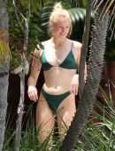 Sophie Turner in Bikini with Dog in Miami