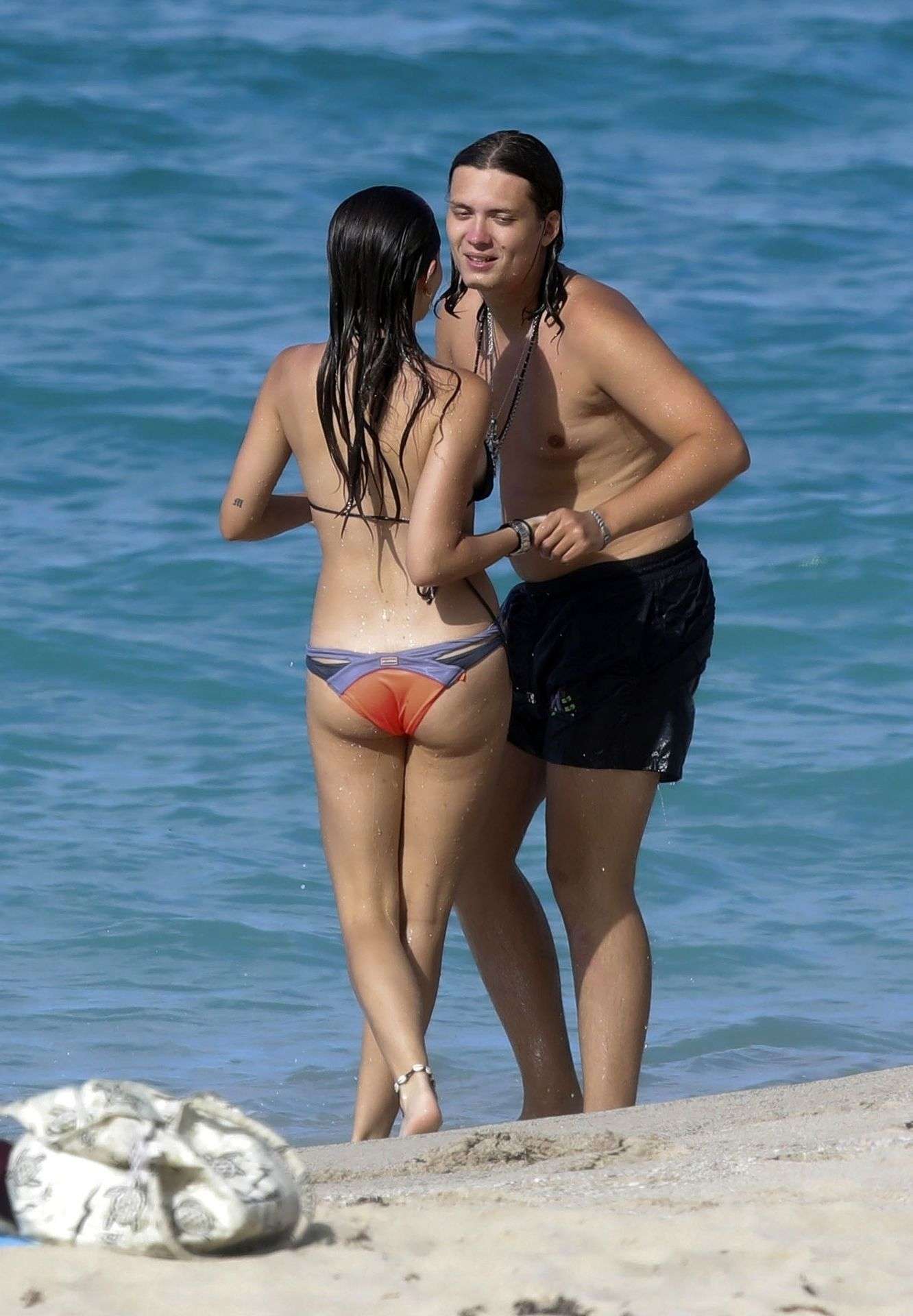 Thylane Blondeau Booty in Bikini on the Beach in St Barts