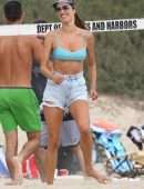 Alessandra Ambrosio in Shorts at the Beach in Santa Monica