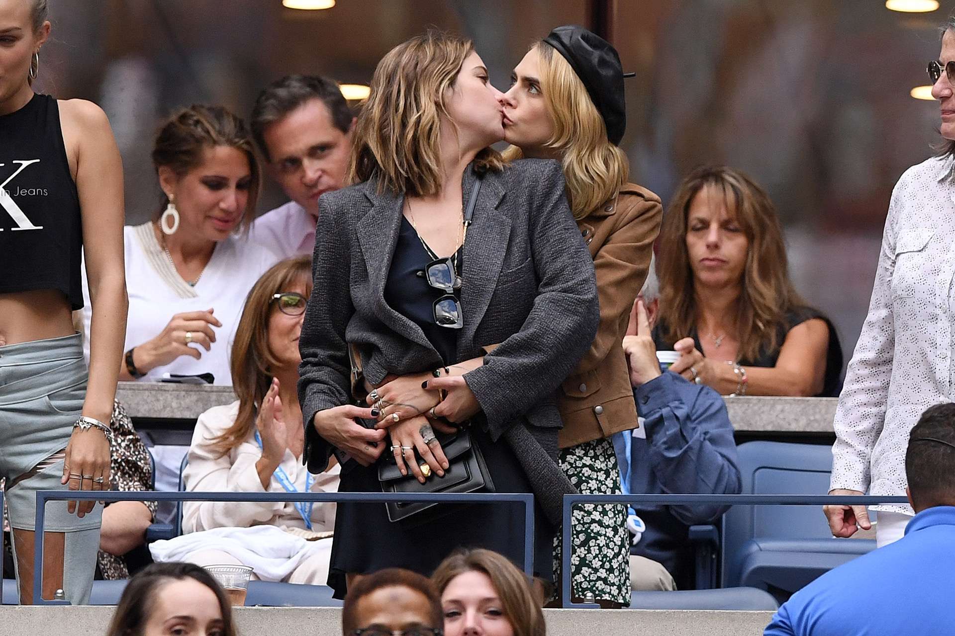 Ashley Benson and Cara Delevigne Kissing at US Open in NYC