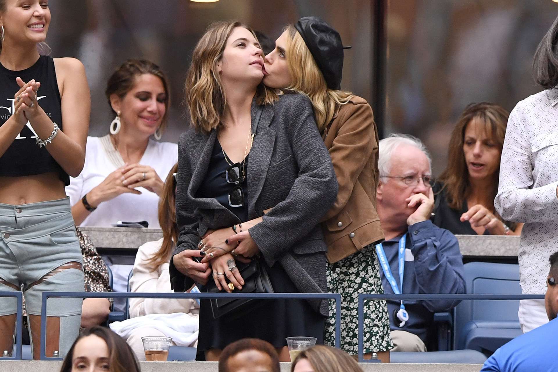 Ashley Benson and Cara Delevigne Kissing at US Open in NYC