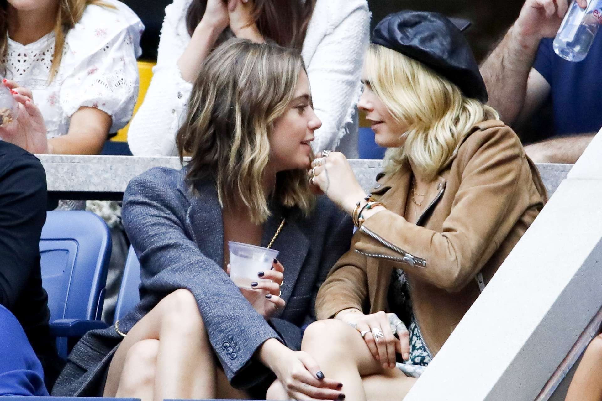 Ashley Benson and Cara Delevigne Kissing at US Open in NYC