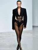 Bella Hadid Booty during Catwalk at “Mugler” SS20 Fashion Show in Paris