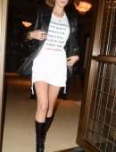 Bella Hadid Leggy, Leaving the Hotel Café Royal in London
