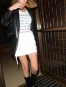 Bella Hadid Leggy, Leaving the Hotel Café Royal in London